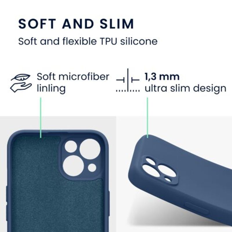 Laptop, Telefoane si Tablete - Telefoane mobile si accesorii - Accesorii Telefoane - Huse telefoane - Husa Kwmobile pentru Apple iPhone 13, Silicon, Albastru, 58954.116 - Infinity.ro