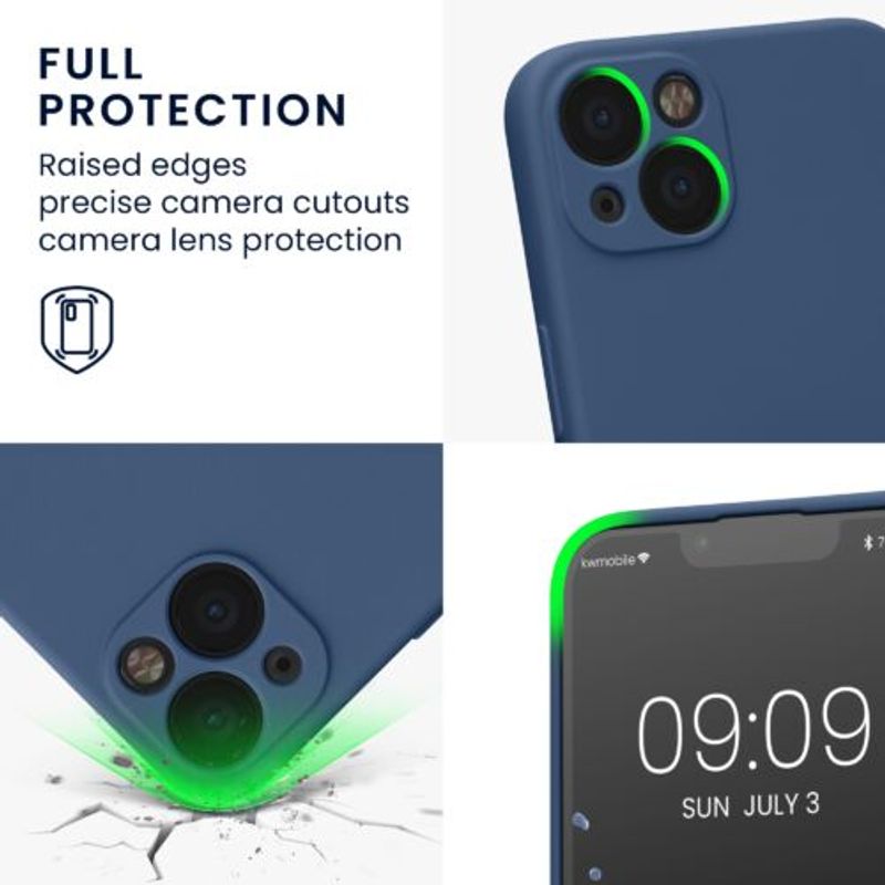 Laptop, Telefoane si Tablete - Telefoane mobile si accesorii - Accesorii Telefoane - Huse telefoane - Husa Kwmobile pentru Apple iPhone 13, Silicon, Albastru, 58954.116 - Infinity.ro