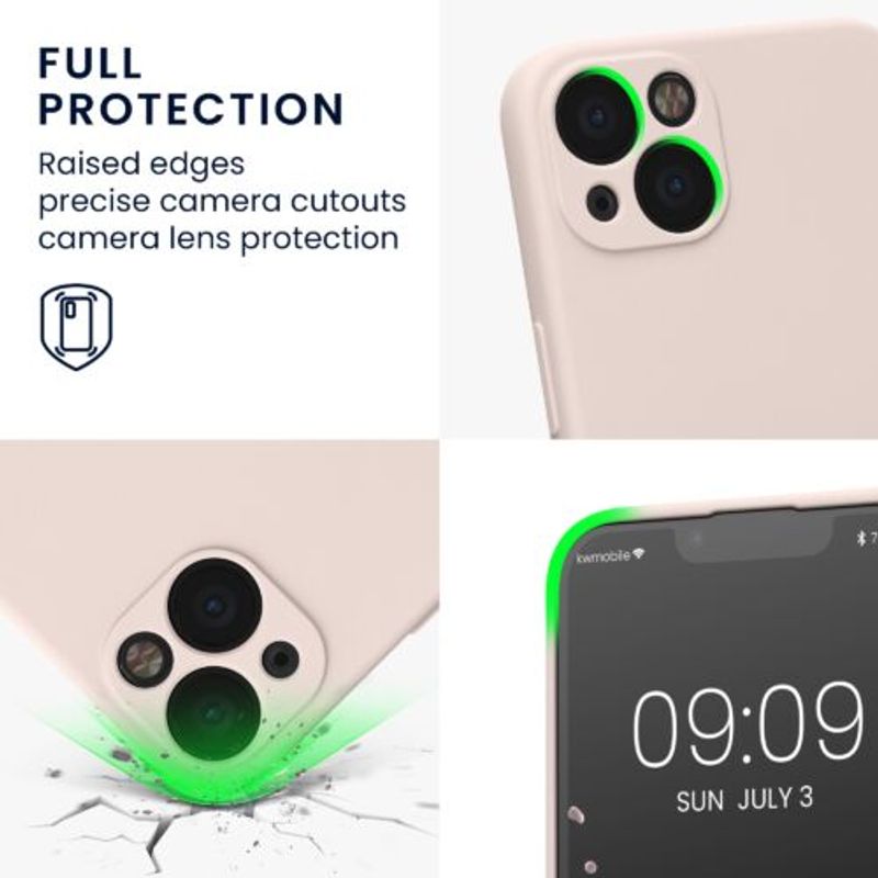 Laptop, Telefoane si Tablete - Telefoane mobile si accesorii - Accesorii Telefoane - Huse telefoane - Husa Kwmobile pentru Apple iPhone 13, Silicon, Crem, 58954.225 - Infinity.ro