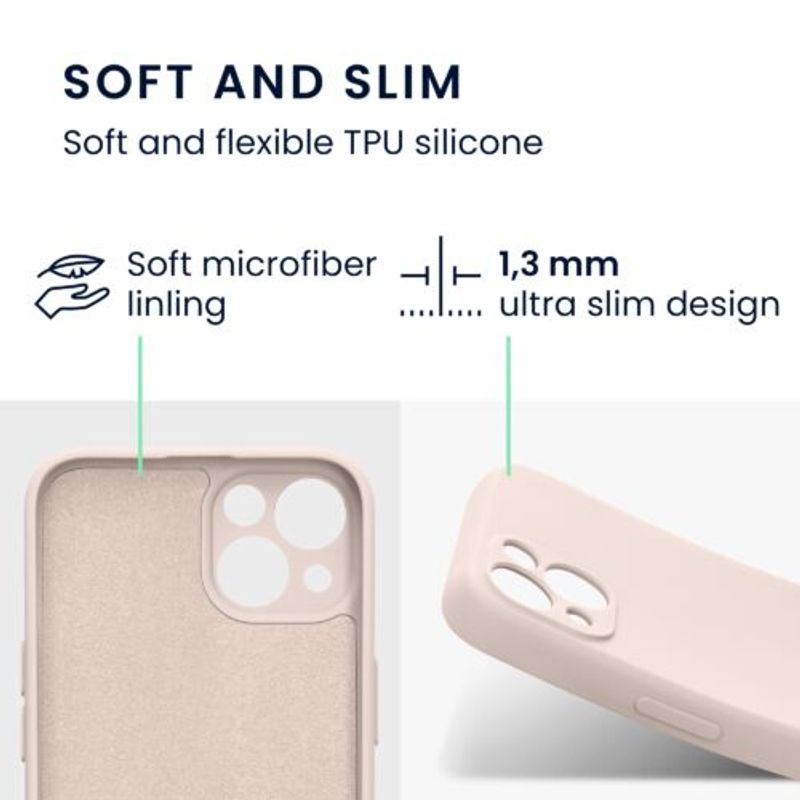 Laptop, Telefoane si Tablete - Telefoane mobile si accesorii - Accesorii Telefoane - Huse telefoane - Husa Kwmobile pentru Apple iPhone 13, Silicon, Crem, 58954.225 - Infinity.ro