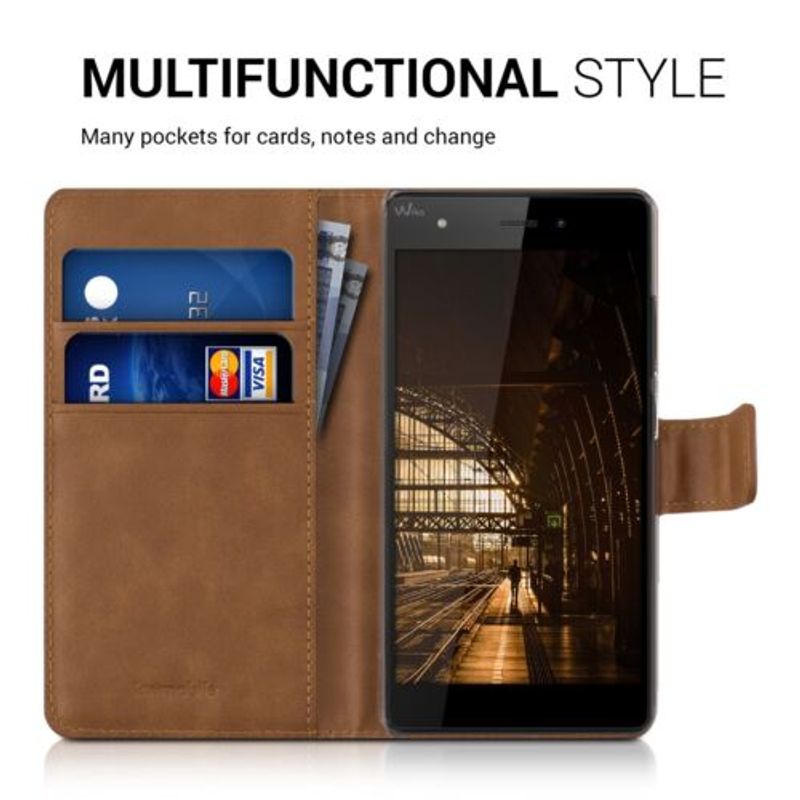 Laptop, Telefoane si Tablete - Telefoane mobile si accesorii - Accesorii Telefoane - Huse telefoane - Husa pentru Wiko Pulp, Piele ecologica, Maro, 36145.83 - Infinity.ro