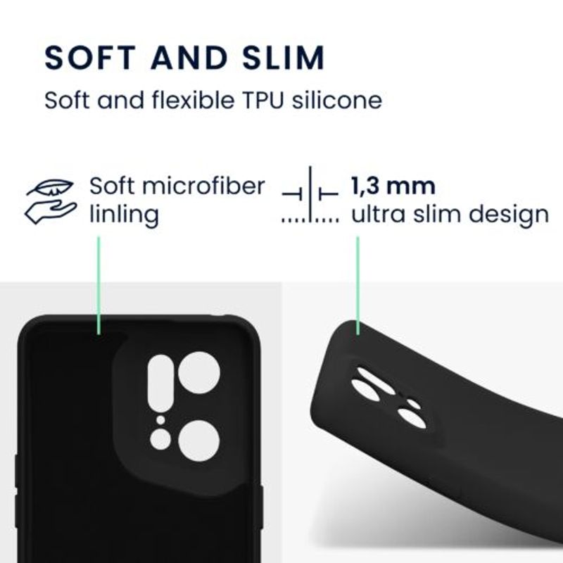 Laptop, Telefoane si Tablete - Telefoane mobile si accesorii - Accesorii Telefoane - Huse telefoane - Husa Kwmobile pentru OPPO Find X5 Pro, Silicon, Negru, 57631.47 - Infinity.ro