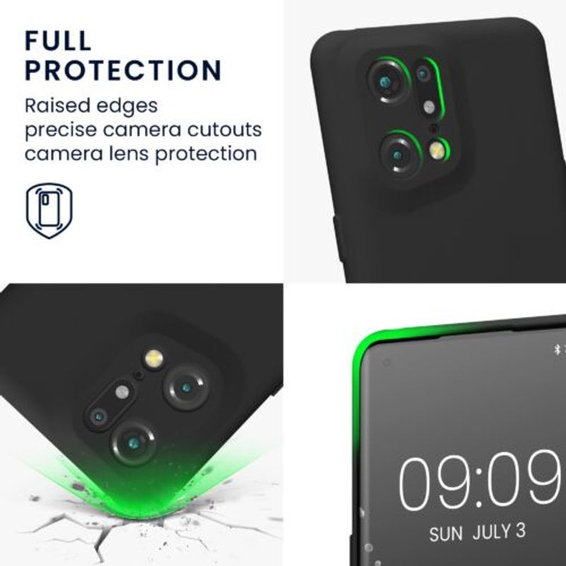 Laptop, Telefoane si Tablete - Telefoane mobile si accesorii - Accesorii Telefoane - Huse telefoane - Husa Kwmobile pentru OPPO Find X5 Pro, Silicon, Negru, 57631.47 - Infinity.ro