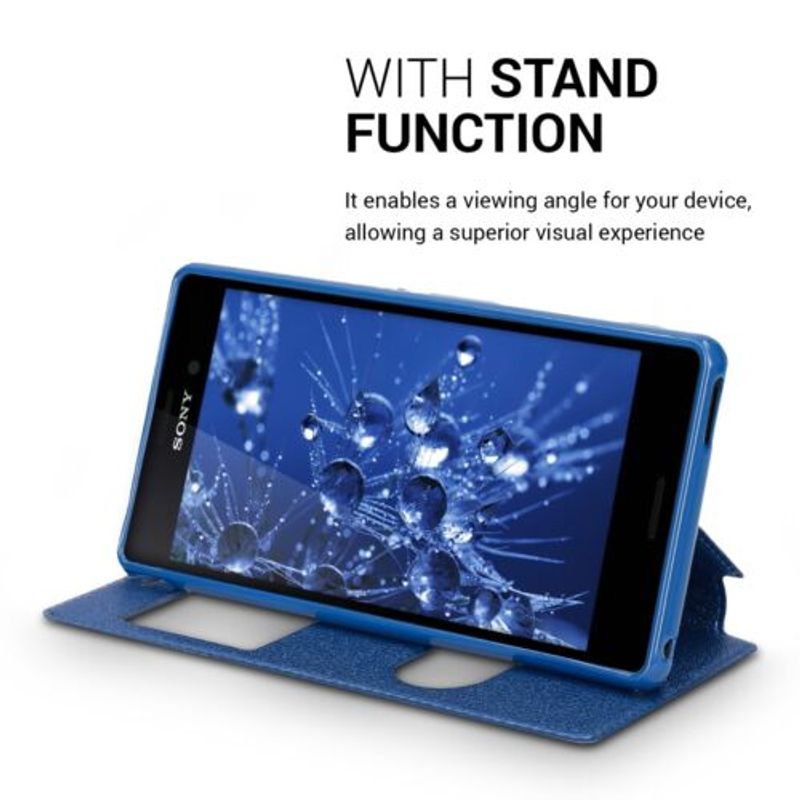 Laptop, Telefoane si Tablete - Telefoane mobile si accesorii - Accesorii Telefoane - Huse telefoane - Husa pentru Sony Xperia M4 Aqua, Piele ecologica, Albastru, 37417.17 - Infinity.ro