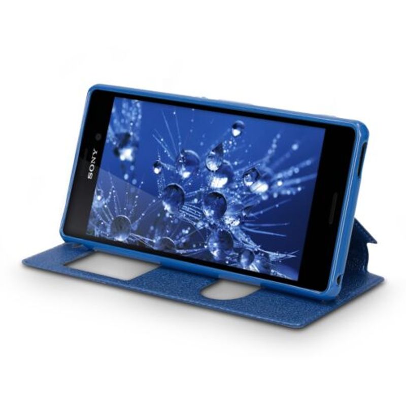 Laptop, Telefoane si Tablete - Telefoane mobile si accesorii - Accesorii Telefoane - Huse telefoane - Husa pentru Sony Xperia M4 Aqua, Piele ecologica, Albastru, 37417.17 - Infinity.ro