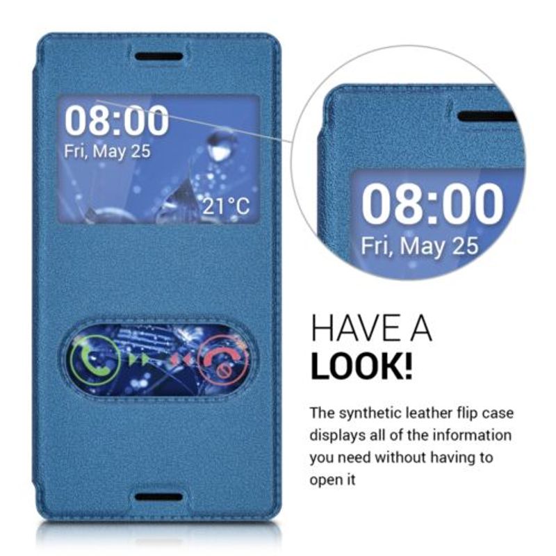 Laptop, Telefoane si Tablete - Telefoane mobile si accesorii - Accesorii Telefoane - Huse telefoane - Husa pentru Sony Xperia M4 Aqua, Piele ecologica, Albastru, 37417.17 - Infinity.ro