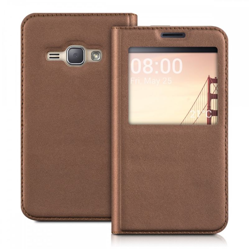 Laptop, Telefoane si Tablete - Telefoane mobile si accesorii - Accesorii Telefoane - Huse telefoane - Husa pentru Samsung Galaxy J1 (2016), Piele ecologica, Maro, 38403.54 - Infinity.ro