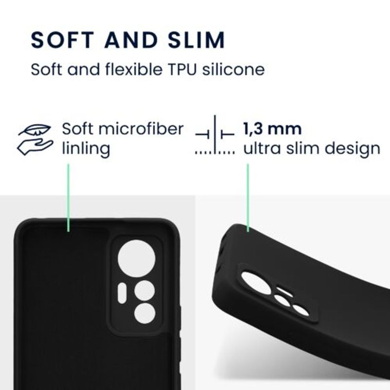 Laptop, Telefoane si Tablete - Telefoane mobile si accesorii - Accesorii Telefoane - Huse telefoane - Husa Kwmobile pentru Xiaomi 12 Lite, Silicon, Negru, 59405.01 - Infinity.ro