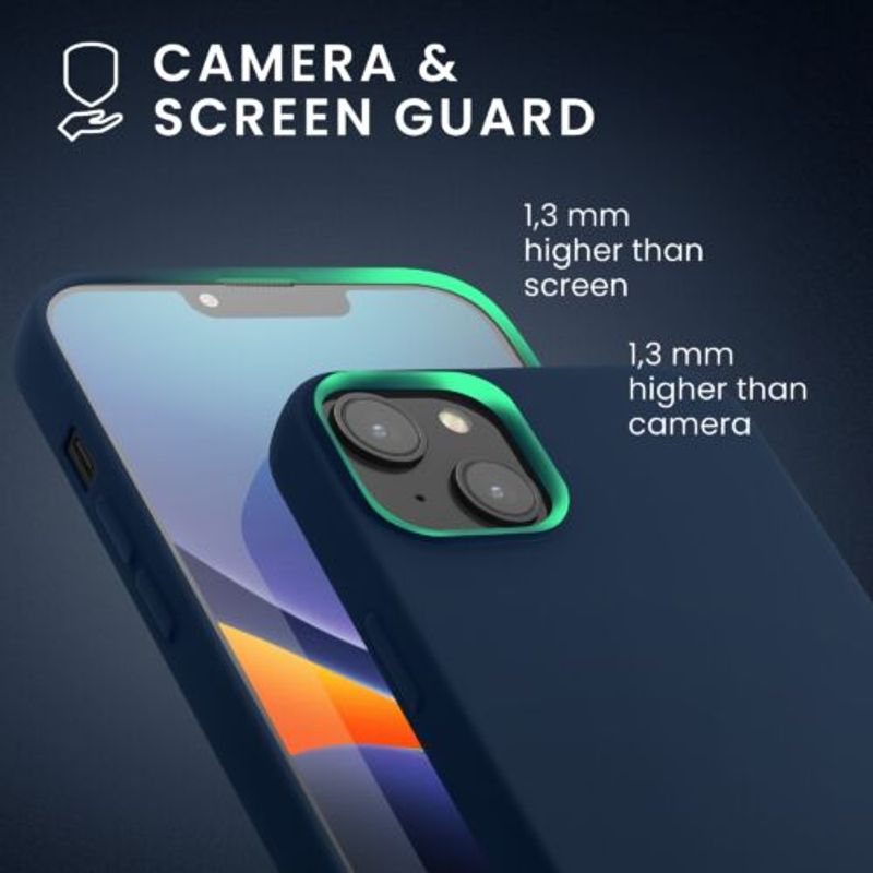 Laptop, Telefoane si Tablete - Telefoane mobile si accesorii - Accesorii Telefoane - Huse telefoane - Husa Kwmobile pentru Apple iPhone 14 Plus, Silicon, Albastru, 59080.116 - Infinity.ro