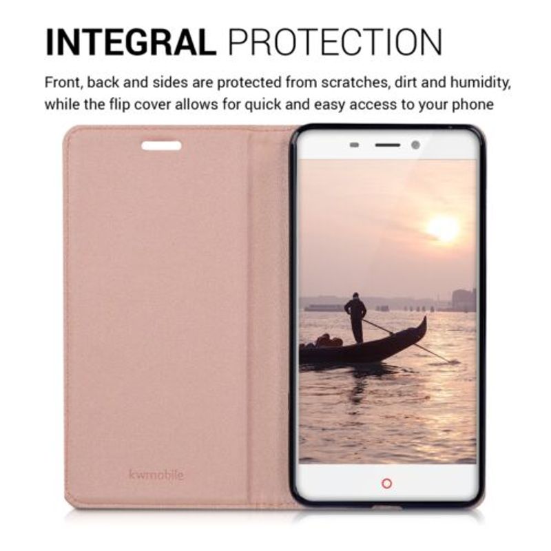 Laptop, Telefoane si Tablete - Telefoane mobile si accesorii - Accesorii Telefoane - Huse telefoane - Husa pentru ZTE Nubia N1, Piele ecologica, Rose Gold, 40425.81 - Infinity.ro