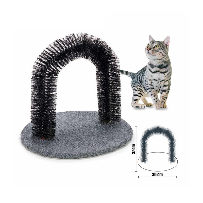 Petshop - Accesorii petshop - Jucarii animale - Ansambluri de joaca - Zgarietor rotund gri pentru pisici, 37 x 29 x 34 cm, negru - Infinity.ro