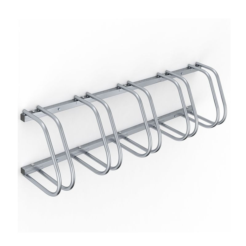 Sport si Outdoor - Ciclism - Accesorii pentru biciclete - Suporturi accesorii biciclete - Suport pentru 5 biciclete, 130 x 32 x 27 cm, argintiu - Infinity.ro