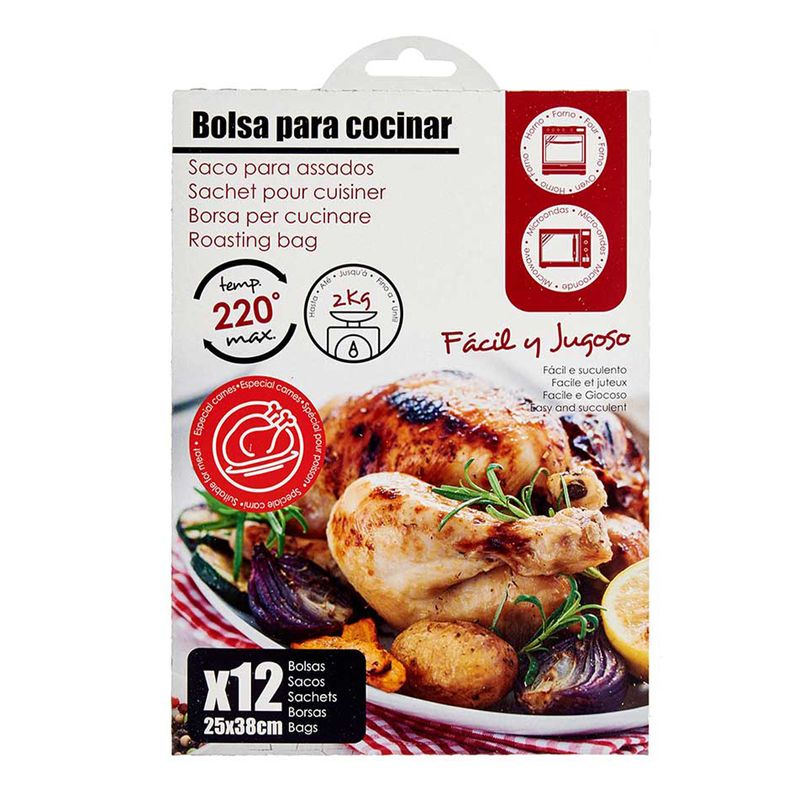 Market - Curatenie si intretinere casa - Produse bucatarie - Pungi si folii alimentare - Set 12 pungi coacere carne, compatibile cuptor convectie sau microunde , max. 2 kg, 16 x 22 cm, 16 x 22 cm, alb - Infinity.ro