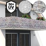 Casa si Gradina - Sanitare - Cazi si cabine de dus - Paravane si usi - Paravan protectie balcon/gard, model piatra, 5 m, gri - Infinity.ro