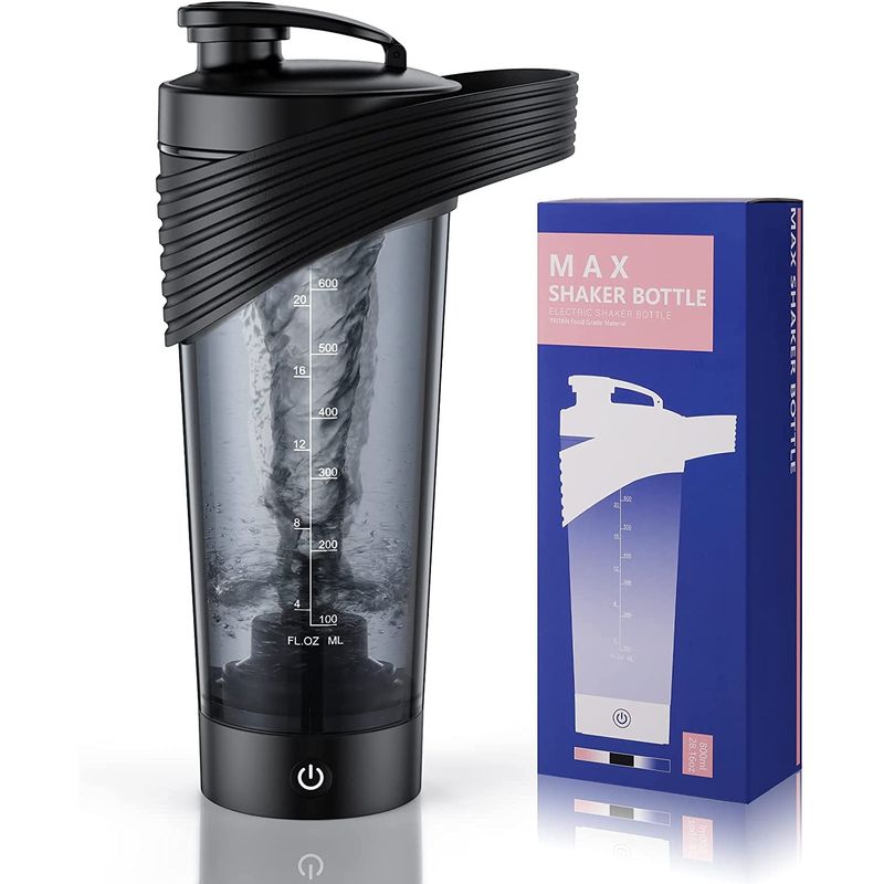 Casa si Gradina - Bucatarie si vesela - Accesorii bar - Shakere - Shaker Electric Portabil pentru Proteine, Mixer Suplimente Alimentare, pentru Fitness, 800 ml, Reincarcare USB, Negru - Infinity.ro