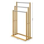 Casa si Gradina - Sanitare - Suporturi si accesorii baie - Accesorii baie - Suport prosoape cu 3 bare, bambus-inox, bambus, bambus/inox - Infinity.ro