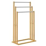Casa si Gradina - Sanitare - Suporturi si accesorii baie - Accesorii baie - Suport prosoape cu 3 bare, bambus-inox, bambus, bambus/inox - Infinity.ro