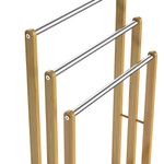 Casa si Gradina - Sanitare - Suporturi si accesorii baie - Accesorii baie - Suport prosoape cu 3 bare, bambus-inox, bambus, bambus/inox - Infinity.ro