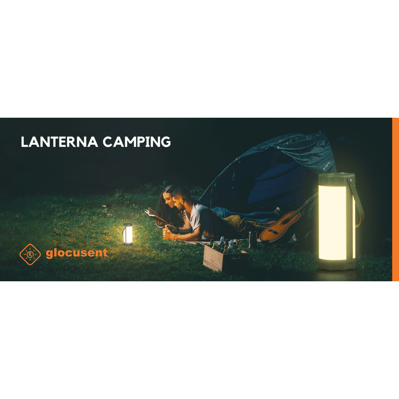 Sport si Outdoor - Camping - Articole solare camping - Lampi si lanterne camping - Lanterna LED Glocusent pentru Camping, 1200LM, 3 Moduri de Lumina, Mod SOS, Rezistenta la Apa, Drumetii, Pescuit, Verde - Infinity.ro