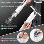 Market - Curatenie si intretinere casa - Produse menaj - Mopuri - Mini Mop pentru Curatarea Suprafetelor si a Geamurilor, Sistem de Storcere a Buretelui, pentru Casa, Birou, 29 cm, Alb - Infinity.ro