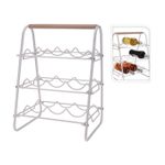 Casa si Gradina - Bucatarie si vesela - Accesorii bar - Suporturi bauturi - Suport 9 sticle vin, metal, 33 x 29 x 46 cm, alb - Infinity.ro