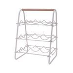 Casa si Gradina - Bucatarie si vesela - Accesorii bar - Suporturi bauturi - Suport 9 sticle vin, metal, 33 x 29 x 46 cm, alb - Infinity.ro