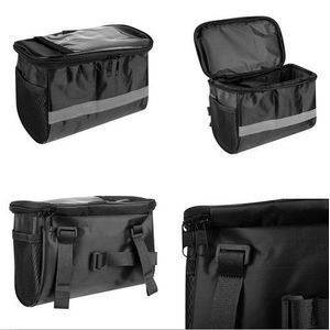 Geanta de bicicleta impermeabila cu velcro, negru