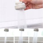 Casa si Gradina - Sanitare - Lavoar baie si accesorii - Accesorii baterii sanitare - Cap de robinet cu aerator, 3 tipuri de jet, ABS, rotire 360 grade, alb/bej - Infinity.ro