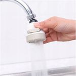 Casa si Gradina - Sanitare - Lavoar baie si accesorii - Accesorii baterii sanitare - Cap de robinet cu aerator, 3 tipuri de jet, ABS, rotire 360 grade, alb/bej - Infinity.ro