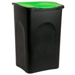 Casa si Gradina - Mobilier - Organizare si depozitare - Cosuri de gunoi - Cos gunoi cu capac, plastic, negru/verde - Infinity.ro
