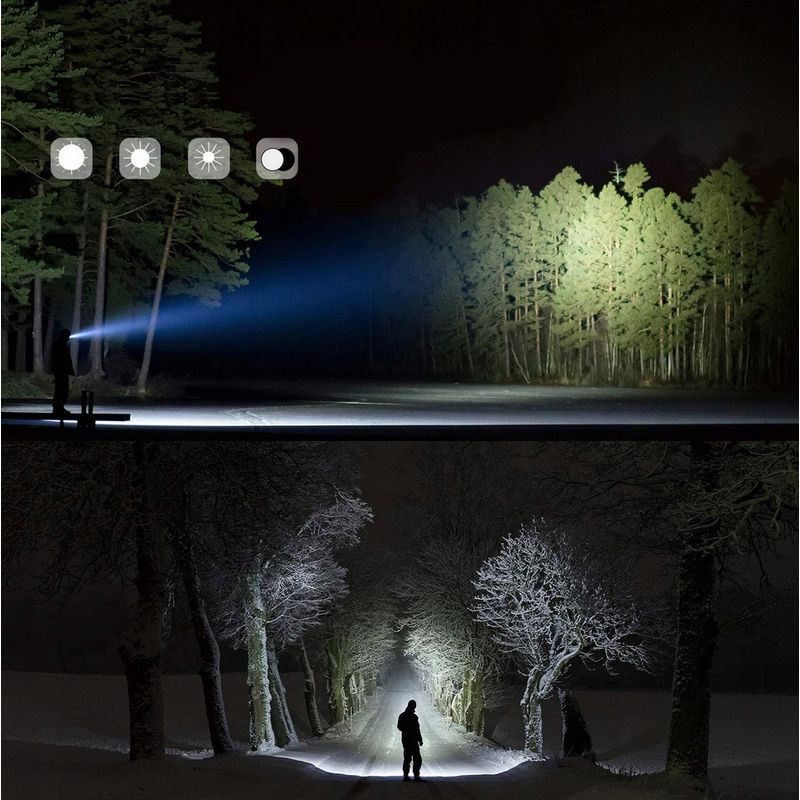 Casa si Gradina - Corpuri si surse de iluminat - Iluminat exterior - Lanterne - Set 2 lanterne cu LED, multifunctionale, acumulatori reincarcabili si incarcator, cutie depozitare - Infinity.ro