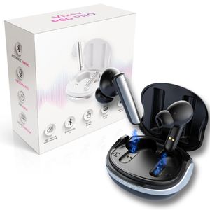 Casti wireless VIXEV, bluetooth 5.2,  fara fir, 4 microfoane dual, apel HD, ANC, touch control, negru, pairing automat