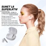 TV, Audio-Video si Foto - Portabile audio - Casti audio - Casti wireless VIXEV, bluetooth 5.2,  fara fir, 4 microfoane dual, apel HD, ANC, touch control, alb, pairing automat - Infinity.ro
