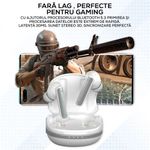 TV, Audio-Video si Foto - Portabile audio - Casti audio - Casti wireless VIXEV, bluetooth 5.2,  fara fir, 4 microfoane dual, apel HD, ANC, touch control, alb, pairing automat - Infinity.ro