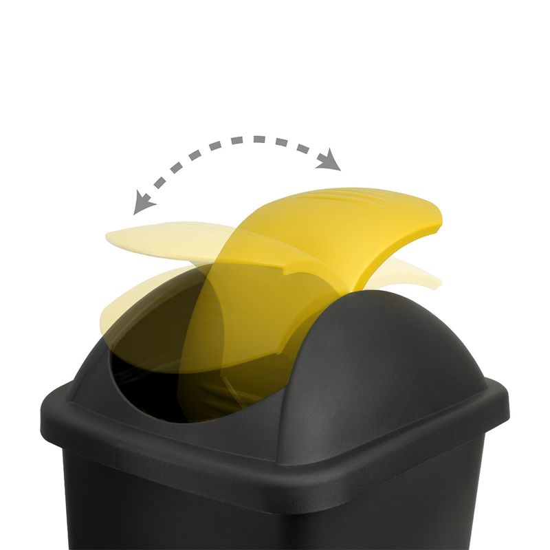 Casa si Gradina - Mobilier - Organizare si depozitare - Cosuri de gunoi - Cos gunoi cu capac glisant, plastic, negru/galben - Infinity.ro