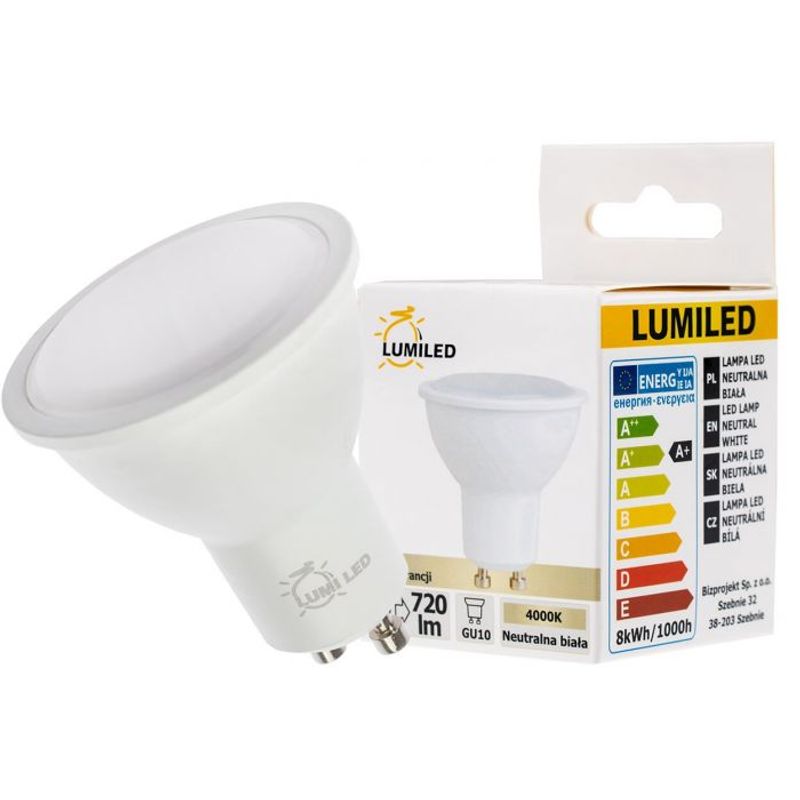 Casa si Gradina - Corpuri si surse de iluminat - Becuri si tuburi neon - Becuri - Bec led GU10, 8W(70W), 720lm, A+, lumina alba naturala - Infinity.ro