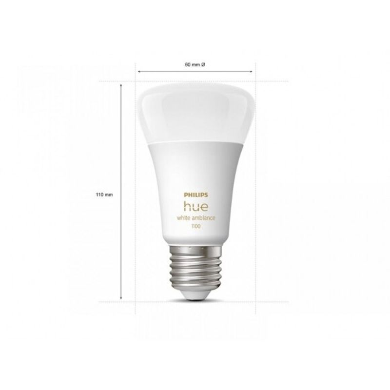 Casa si Gradina - Corpuri si surse de iluminat - Becuri si tuburi neon - Becuri - Set 2 becuri cu variator inclus Philips Hue WHITE 2xE27/9,5W 2700K - Infinity.ro