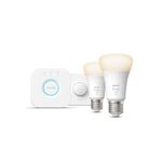 Casa si Gradina - Corpuri si surse de iluminat - Becuri si tuburi neon - Becuri - Set 2 becuri cu variator inclus Philips Hue WHITE 2xE27/9,5W 2700K - Infinity.ro
