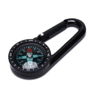 Breloc busola cu carabina, Zola®, metalica, neagra/turcoaz, 6,8x3x1 cm