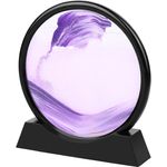 Casa si Gradina - Decoratiuni - Obiecte decorative - Accesorii decorative - Decoratiune casa, birou tip clepsidra, sticla/nisip 3D,18X19.5 cm, mov/negru - Infinity.ro