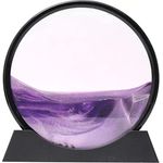 Casa si Gradina - Decoratiuni - Obiecte decorative - Accesorii decorative - Decoratiune casa, birou tip clepsidra, sticla/nisip 3D,18X19.5 cm, mov/negru - Infinity.ro