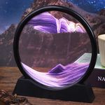 Casa si Gradina - Decoratiuni - Obiecte decorative - Accesorii decorative - Decoratiune casa, birou tip clepsidra, sticla/nisip 3D,18X19.5 cm, mov/negru - Infinity.ro