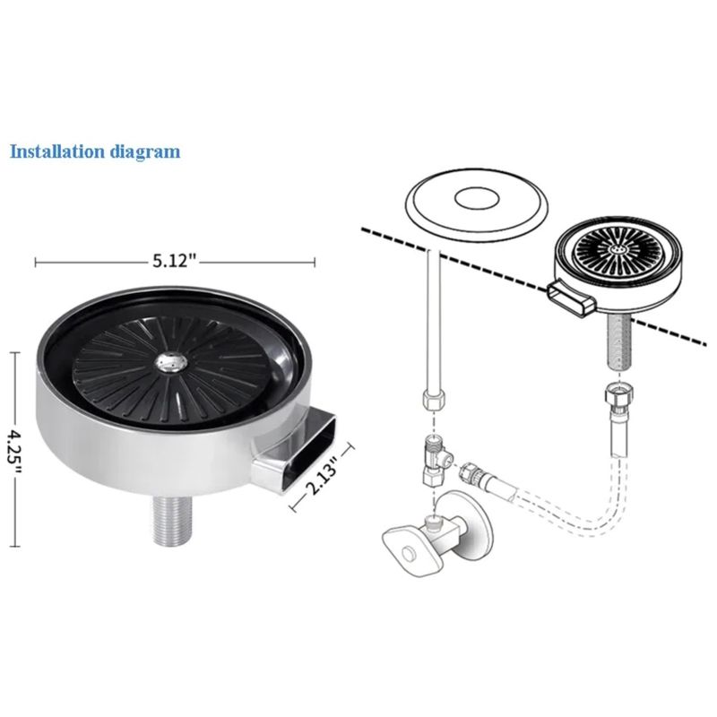 Casa si Gradina - Sanitare - Chiuveta bucatarie si accesorii - Accesorii chiuvete - Dispozitiv pentru clatire pahare, Kit spalare rapida sub jet presiune apa, Rinser cu 7 orificii de pulverizare ,negru - Infinity.ro