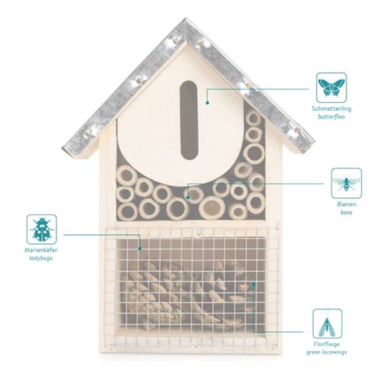 Petshop - Accesorii petshop - Culcusuri si custi - Custi interior si exterior - Hotel de insecte din lemn, S, 20cm, 46743.1 - Infinity.ro