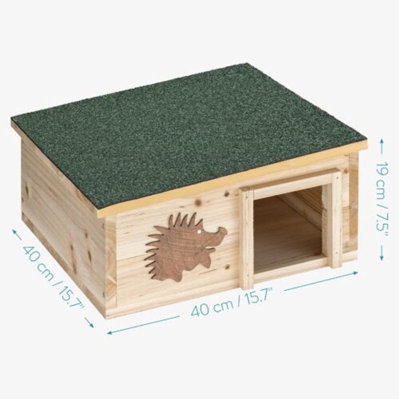 Petshop - Accesorii petshop - Culcusuri si custi - Custi interior si exterior - Casa pentru arici Navaris cu acoperis verde detasabil, 40 x 40 x 19 cm, 50821.03 - Infinity.ro