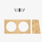 Petshop - Accesorii petshop - Castroane si adapatori - Set 2 Boluri pentru pisici si caini cu suport din bambus Navaris, 400 ml, Maro, 54489.01 - Infinity.ro