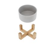 Petshop - Accesorii petshop - Castroane si adapatori - Set 2 Boluri pentru pisici si caini cu suport din bambus Navaris, 550 ml, Gri, 48350.1.22 - Infinity.ro