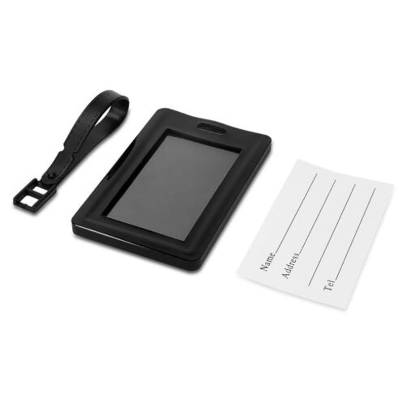 Sport si Outdoor - Articole de voiaj - Accesorii articole de voiaj - Eticheta pentru bagaje, Kwmobile, Negru/Alb, Silicon, 44781.01 - Infinity.ro