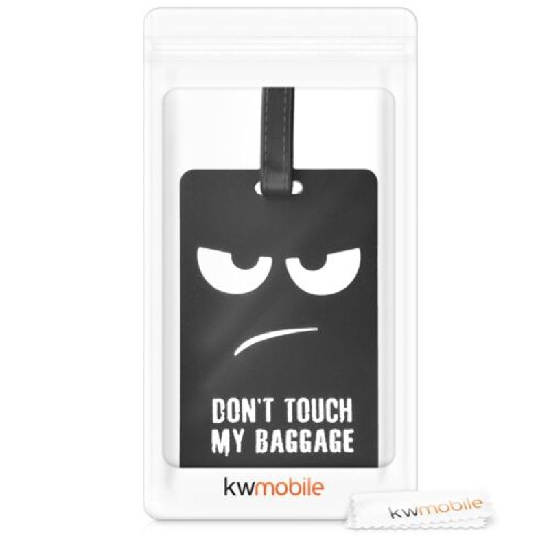 Sport si Outdoor - Articole de voiaj - Accesorii articole de voiaj - Eticheta pentru bagaje, Kwmobile, Negru/Alb, Silicon, 44781.01 - Infinity.ro