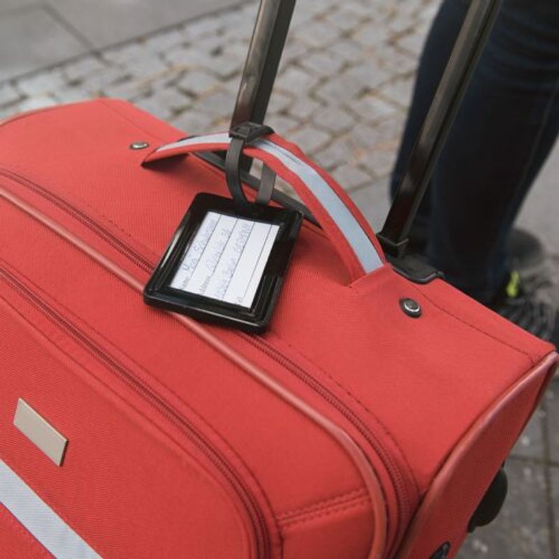 Sport si Outdoor - Articole de voiaj - Accesorii articole de voiaj - Eticheta pentru bagaje, Kwmobile, Negru/Alb, Silicon, 44781.01 - Infinity.ro